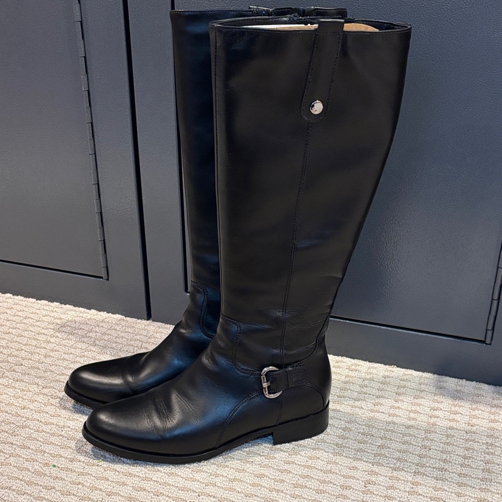 La CANADIENNE Black Leather Knee-High Riding Boots - Picture 4 of 6